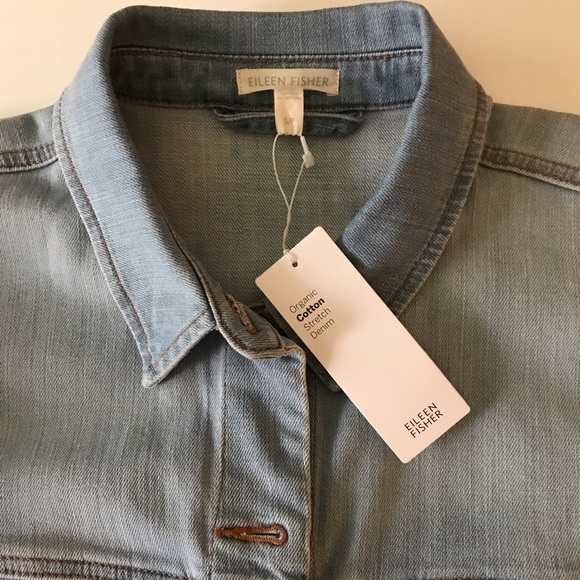 Eileen Fisher Organic Cotton Stretch Jean Jacket - Picture 6 of 9